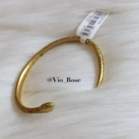 NWT Madewell Snake Bracelet Gold Brass Cuff - Picture 4 of 4
